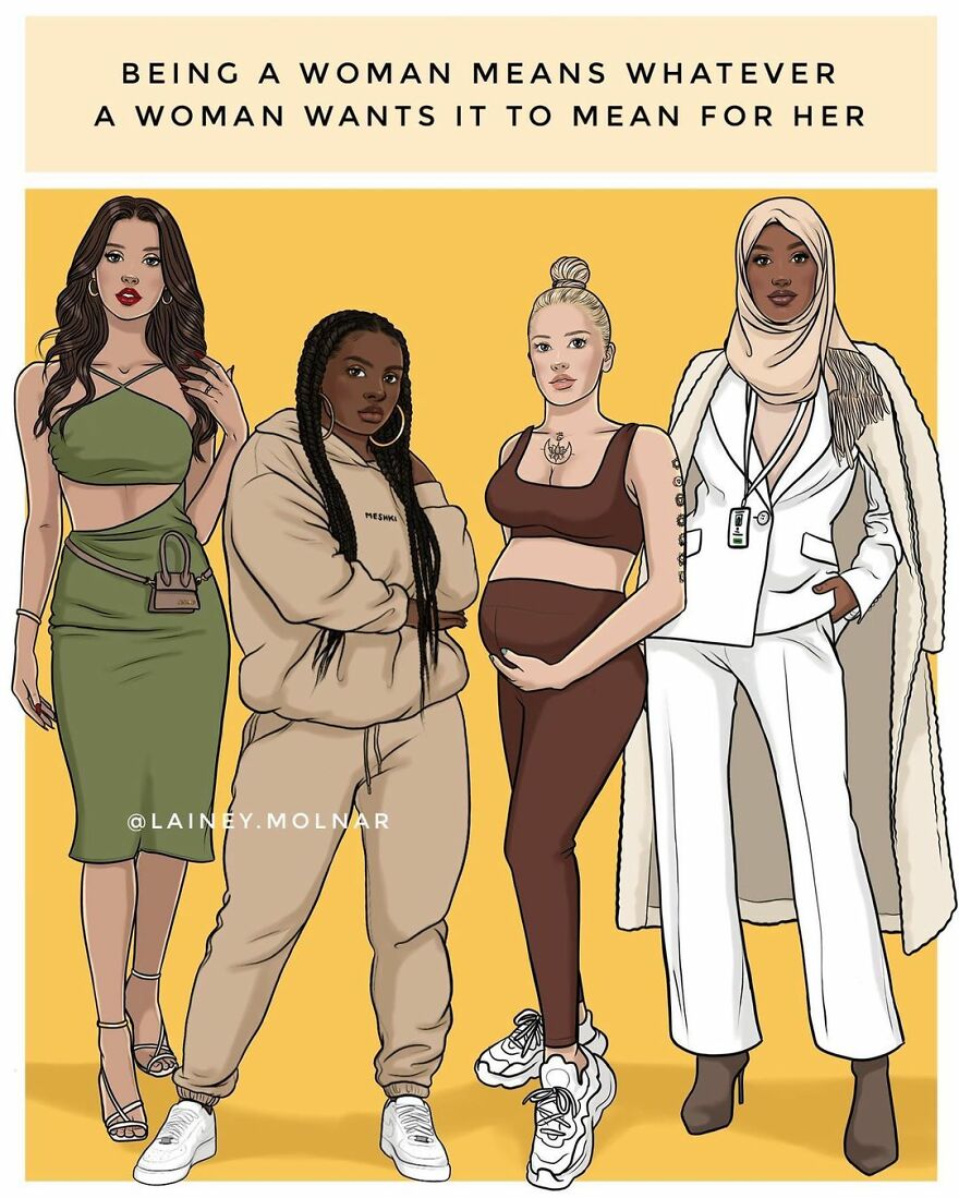 Lainey Molnar comics with women of different colousr and shapes 