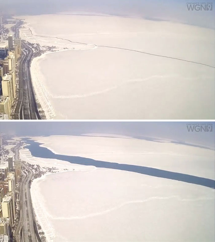 Enorme placa de hielo alejándose