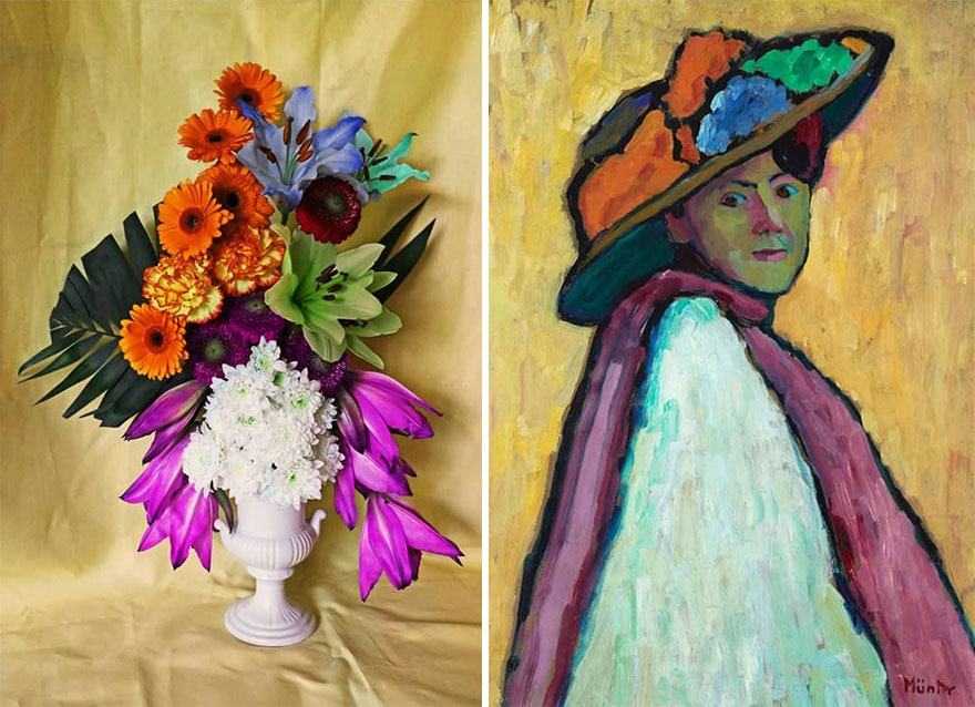 Artist Performs Floral Interpretations Of Great Works Of Art
