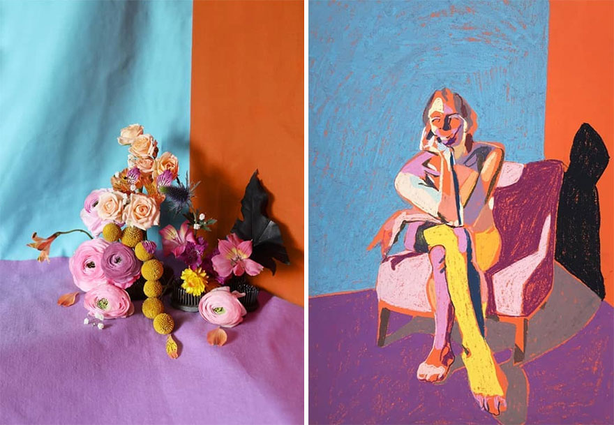 Artist Performs Floral Interpretations Of Great Works Of Art