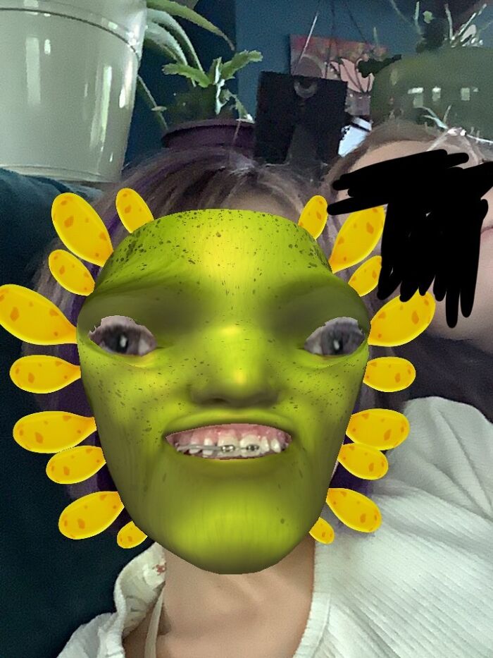 Me And My Sis Doing Weird Photo Filter On Messenger Kids Lol