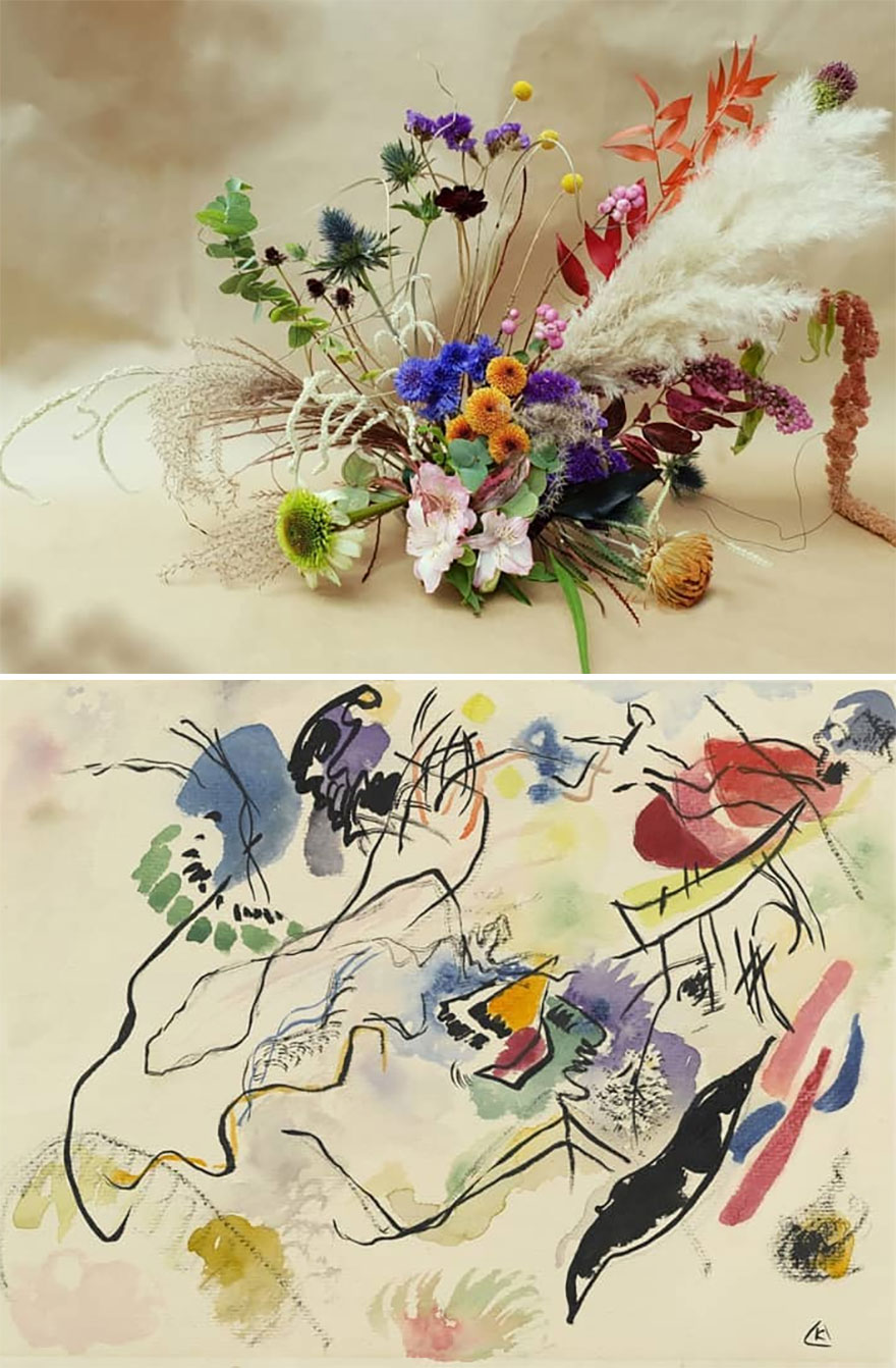 Artist Performs Floral Interpretations Of Great Works Of Art