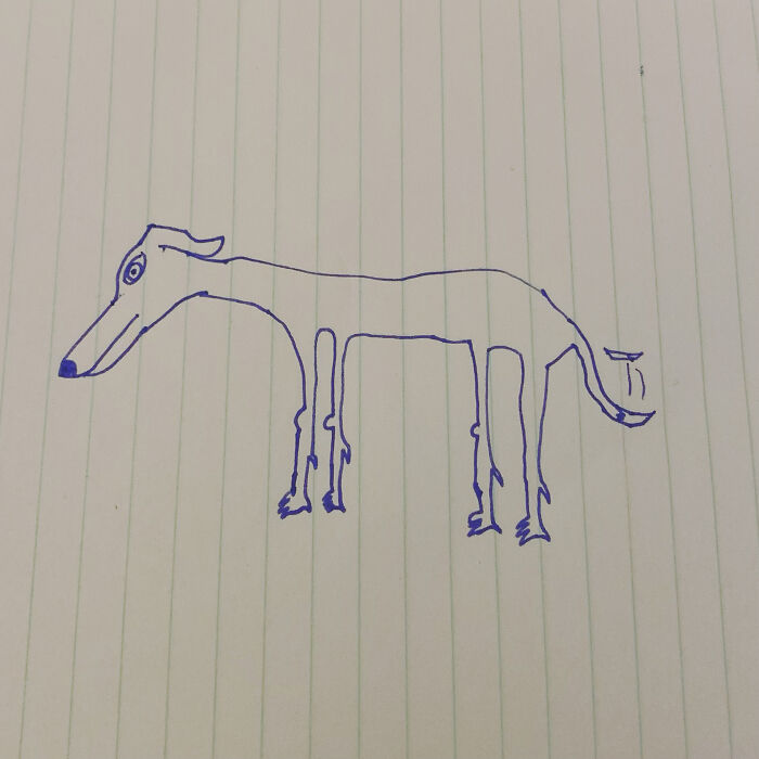 My 9 Year-Old Stepdaughter Drew Our Greyhound Indie 😊