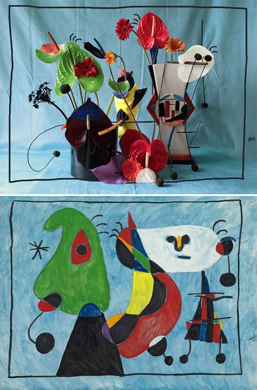 Artist Performs Floral Interpretations Of Great Works Of Art