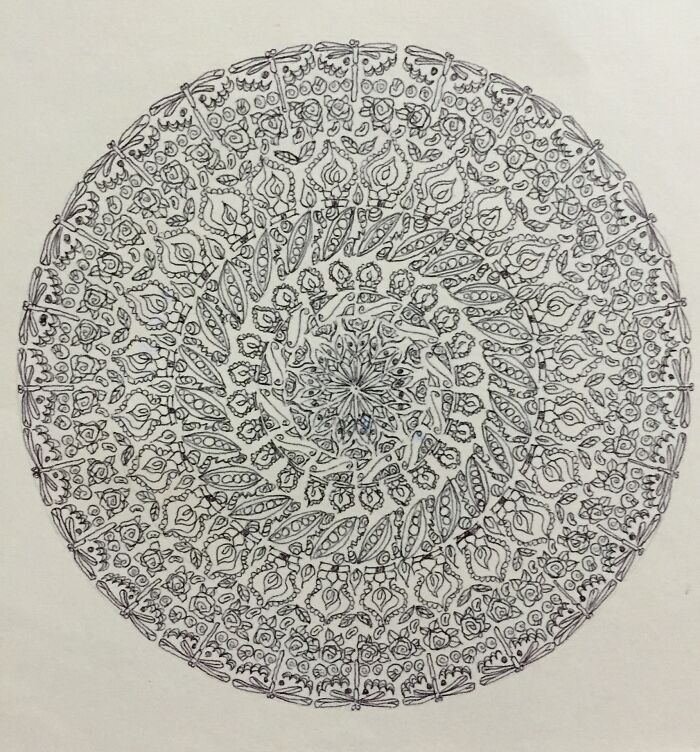 Nature Mandala, Ballpoint Pen On Sketch Pad