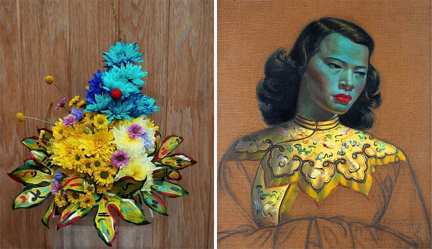 Artist Performs Floral Interpretations Of Great Works Of Art
