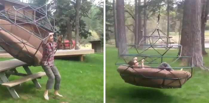 This Hanging Lounger Swing