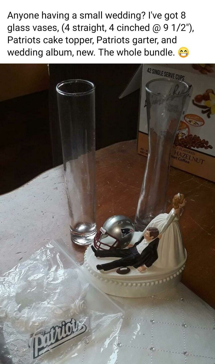 Nothing Says Love Like A Sports-Themed 'Dragging The Groom To The Altar' Cake Topper