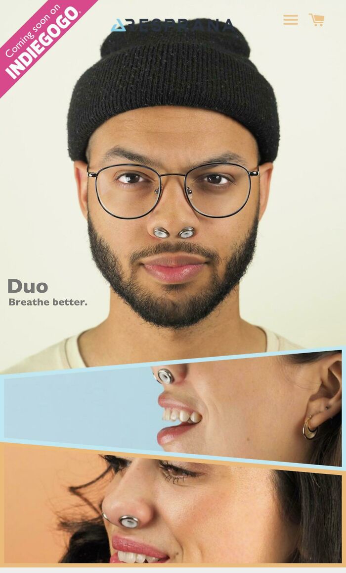 Filtro de aire enchufado a la nariz... No estornudes