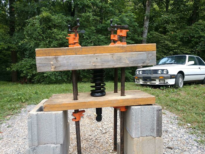 Local Shop Wanted $400 To Use Their Coil Compressor. Boss Said I Could Borrow The Pony Clamps As Long As I Brought Them Back Monday...