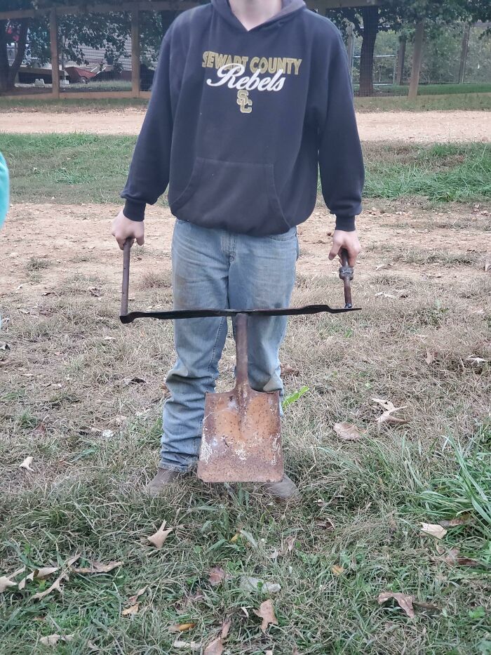 I Present The Garden Multi Tool. Aka My 14 Year Old Is Learning To Weld...