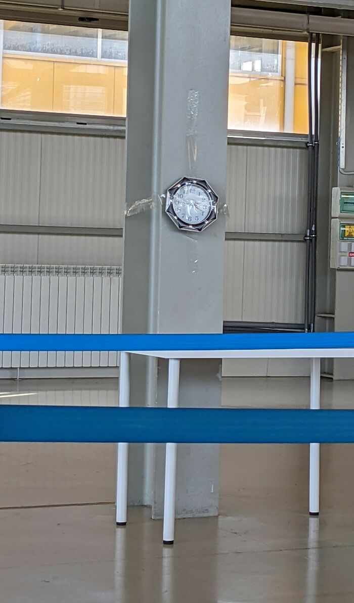 Mounted The Clock Boss. Vaccination Center, Bacau, Romania