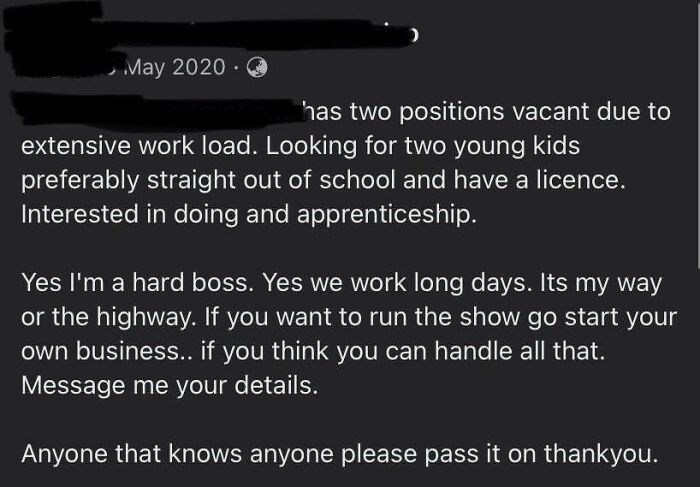 Boss Posted This Job Description On Facebook And Then Commented This A Week Later. Well I Wonder Why No One Applied...