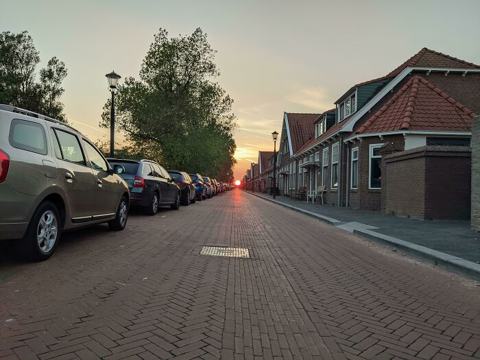 This Perfectly Aligned Sunset