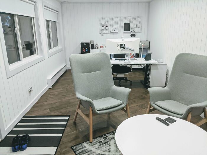 I'm Wfh Permanently So I Built Myself An Office Shed / Man Cave In The Back Yard, This Is What It Looks Like So Far. If It Had A Bathroom My Family Would Never See Me Again