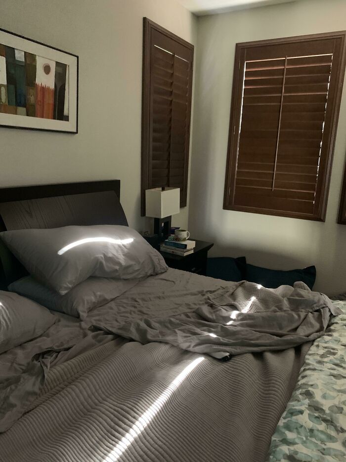 This Is Where The Light Hits Our Bed At 8am.