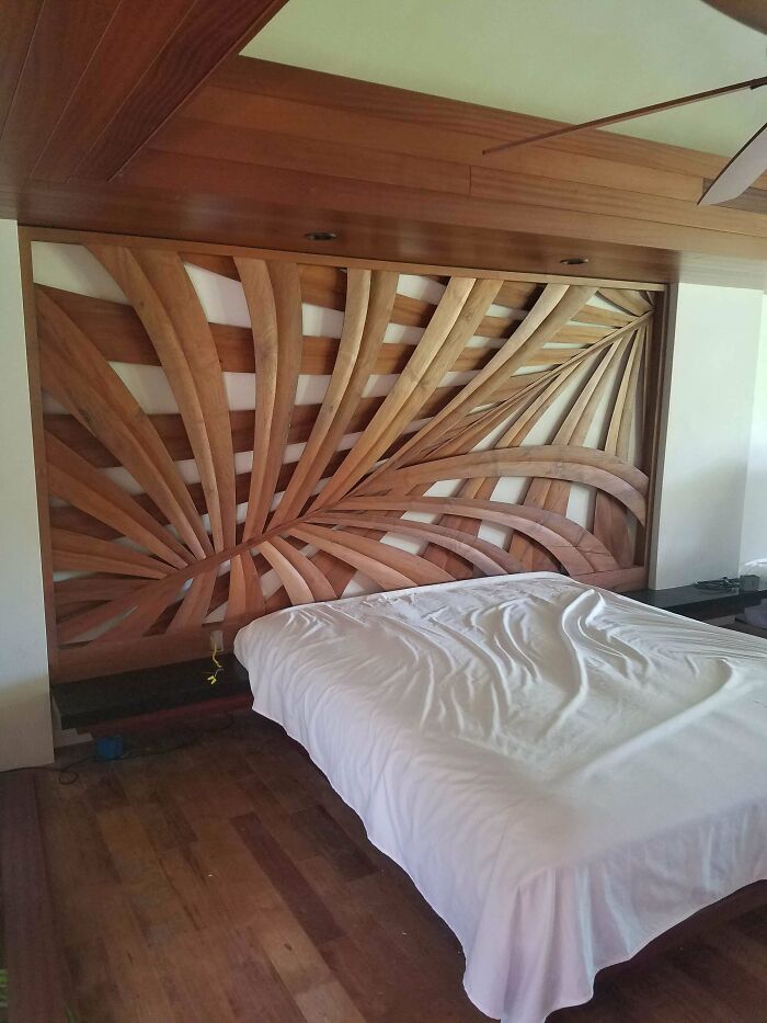 11' X 6' Teak Headboard Carving V2