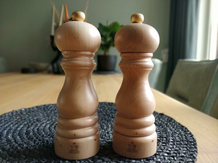 Peugeot Paris Salt And Pepper Mills. So Much Better Than Those Plastic Grinders You Get With The Spices In The Supermarket
