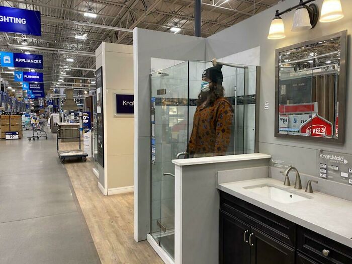 My Boyfriend Trying On Different Showers To See Which He Likes