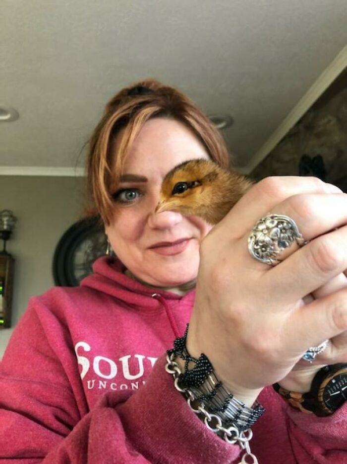 Asked My Husband To Take A Photo Of Me With One Of Our New Peeps