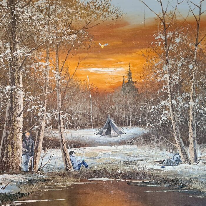 A "Deathly Hallows" Repaint Attempt (Including Some Creative Liberty With The Flying Snitch) On A Thrift Store Sunset