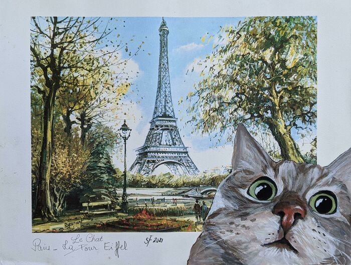 Le Chat Eiffel. Need To Stop Painting Cats
