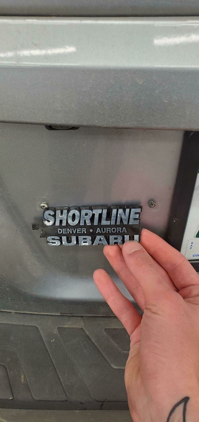 Customer Came In Asking To Get This Badge Removed. They Didn't Realize The Rivets Until It Was Already Off. Who Rivets Badges Into The Car?