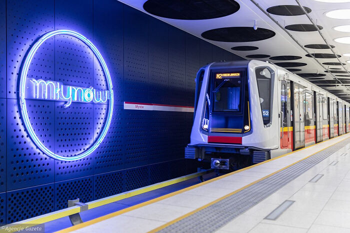 Warsaw Subway. Because It's Very Young System, New Stations Look Very Impressive. It's Also One Of The Cleanest Subway Systems In Europe