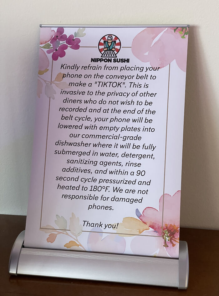 Mildly Infuriating That A Restaurant Would Need To Put A Sign Up Because Of Tiktoks