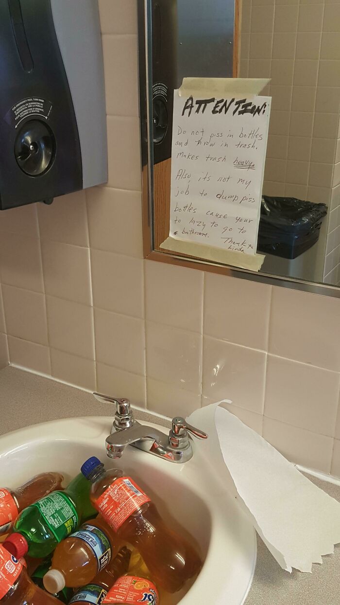 Our Dorm Building Only Has One Facilities Person To Clean, She Works So Hard Yet The People On My Floor Are Still Disgusting. I Can't Blame Her For Leaving This Note