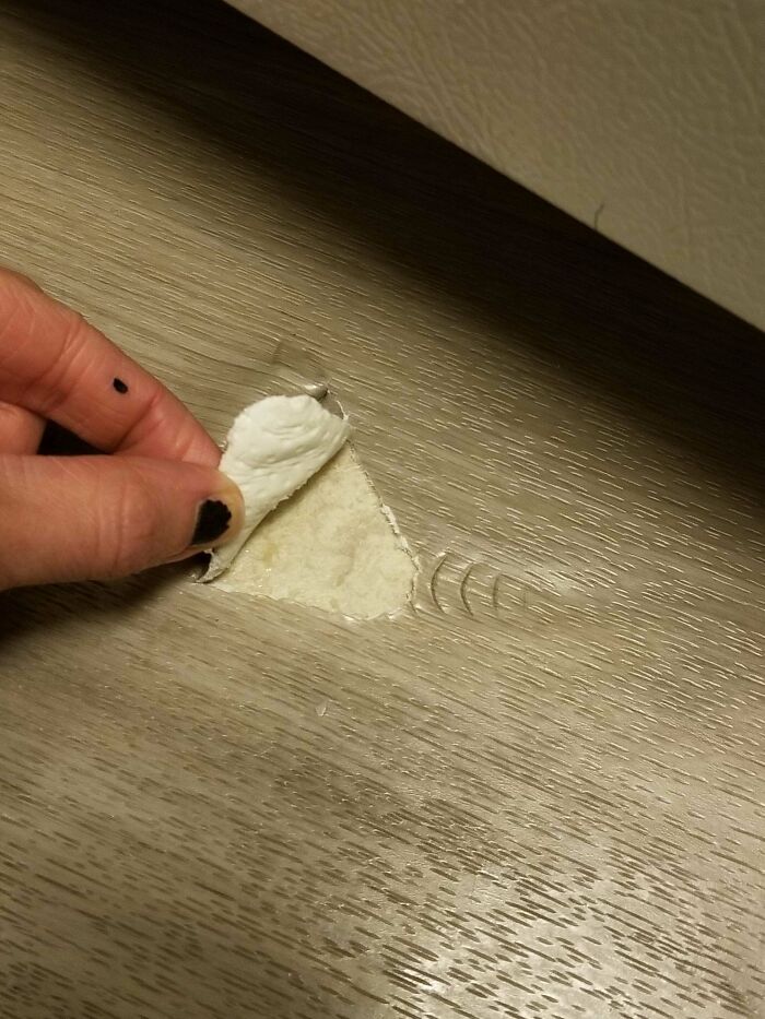 I Moved The Refrigerator And Tore The Vinyl Floor...