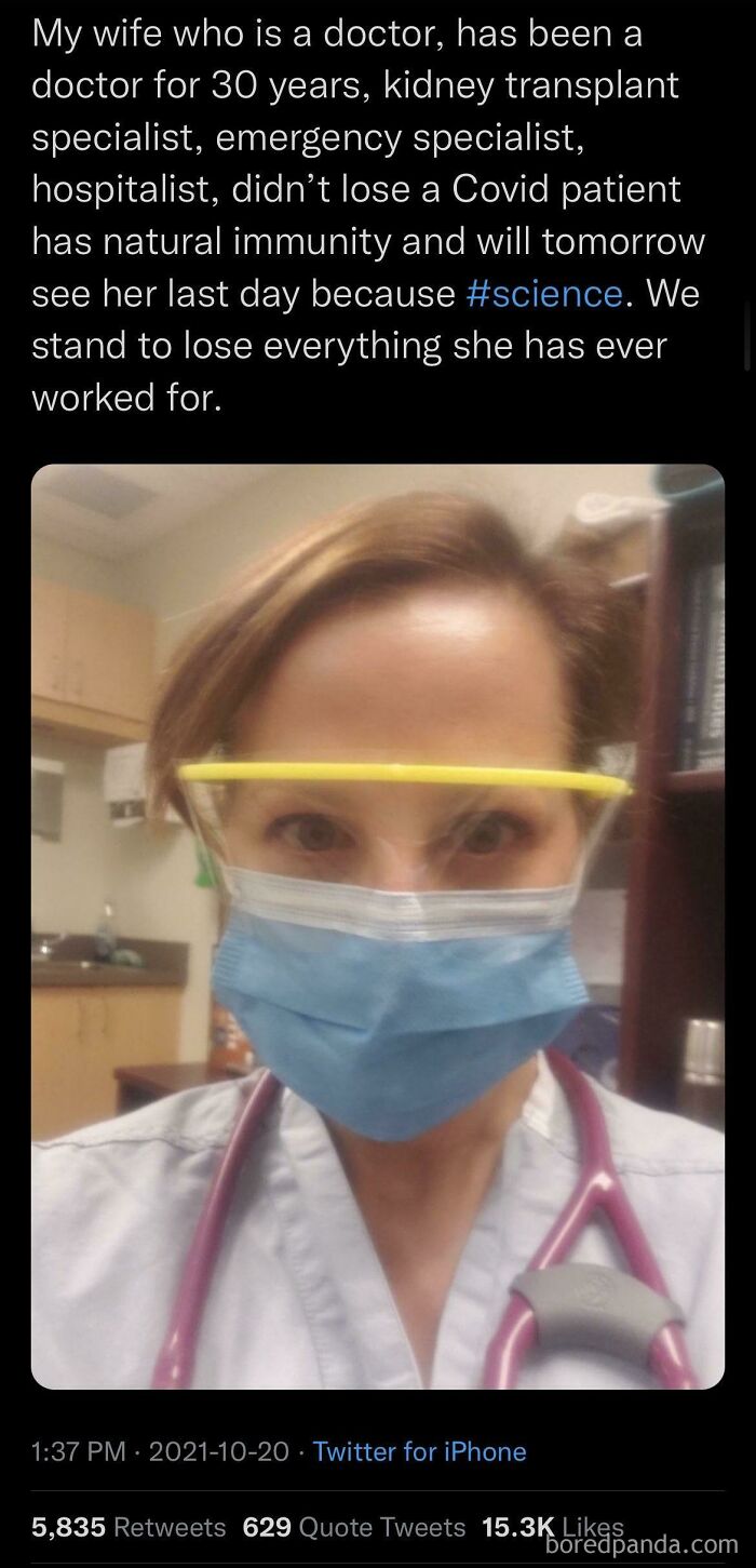 A “Doctor” That Refuses To Get Vaccinated And Doesn’t Believe In Science Losses Job. Good Riddance, Let Actual Professionals Replace This 