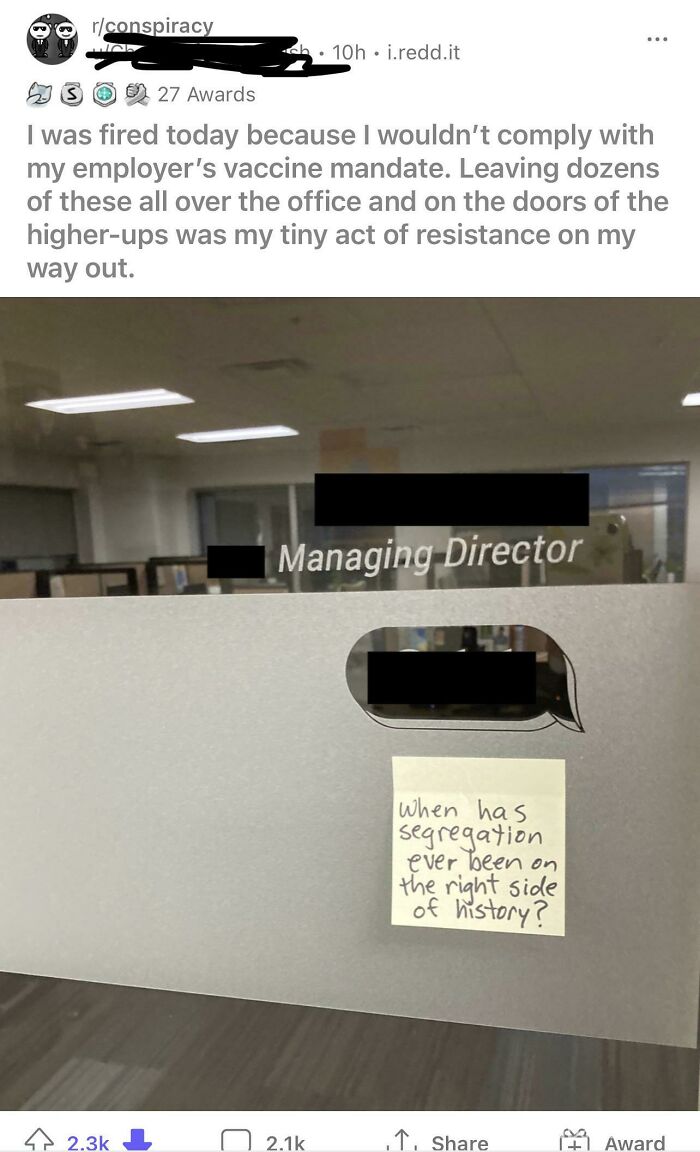 Another Anti-Vaxxer Job Bites The Dust