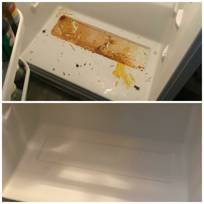 Here’s The Before And After. I Settled On Vinegar And Dish Soap, Thanks For The Tips Everyone!