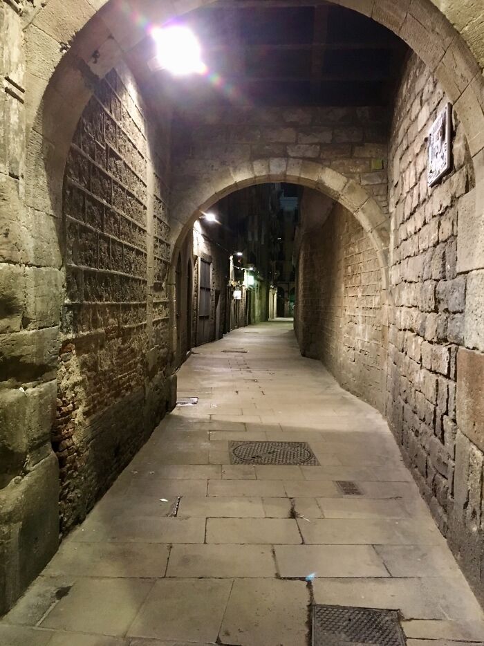 Late Night Medieval Street - Barcelona