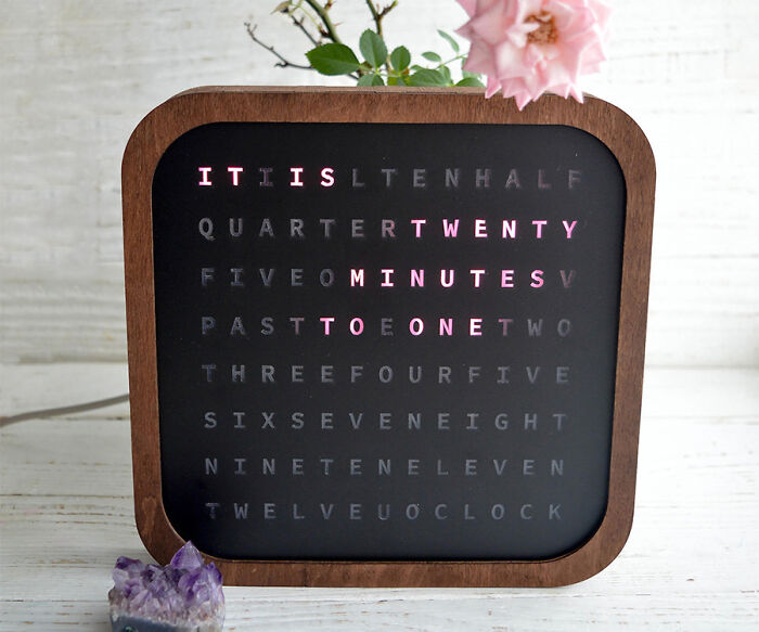 This Wooden Word Clock