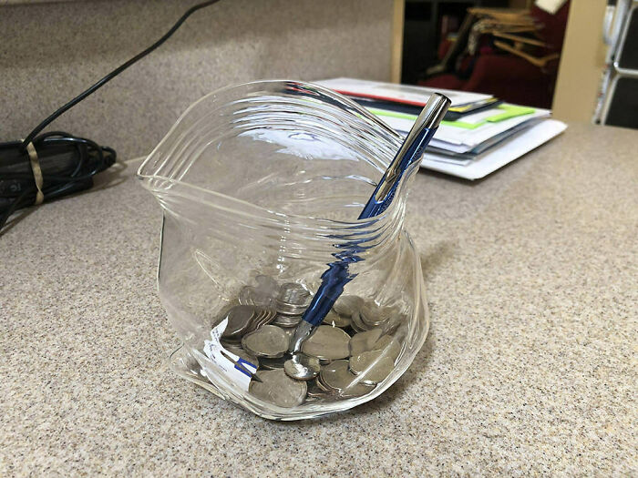 This Jar Is Shaped To Look Like A Ziplock Bag