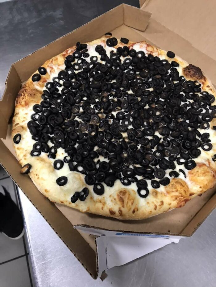 Customer Asked For "A Very Generous Amount Of Olives " He Did Not Go Home Displeased