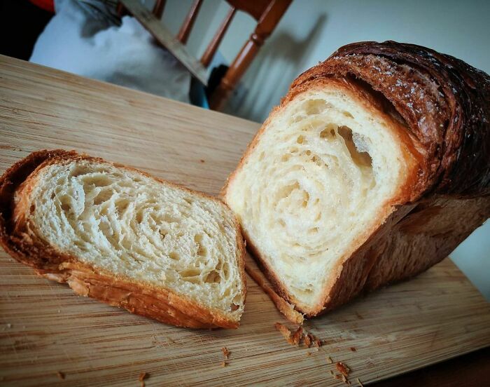 A Croissant The Size Of A Loaf Of Bread/A Loaf Made Of Croissant Dough