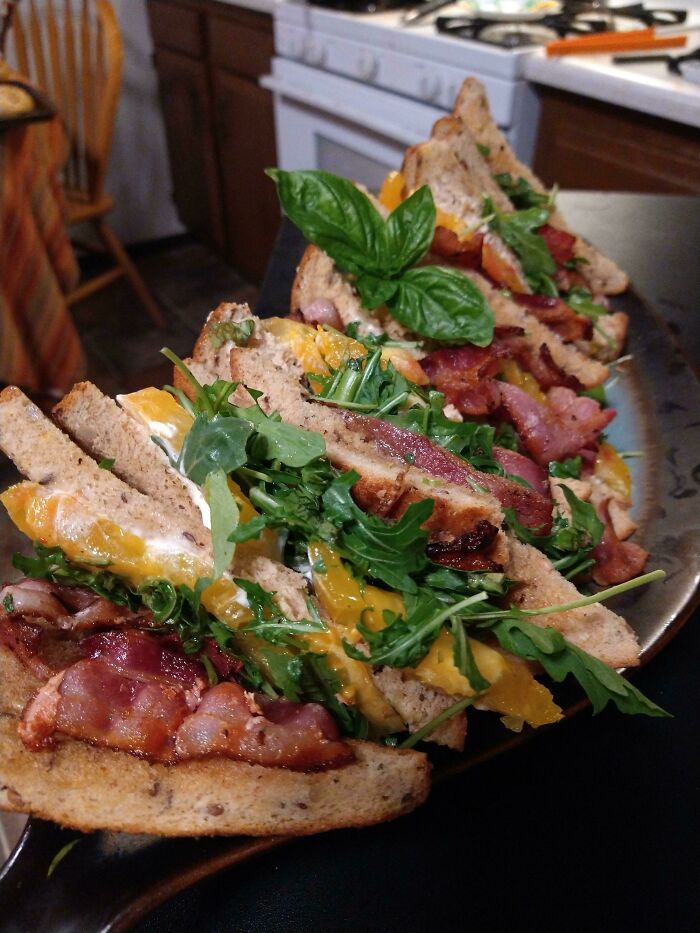 [i Made] Blt With Homegrown Heirloom Tomatoes, Basil And Arugula... Bbat?