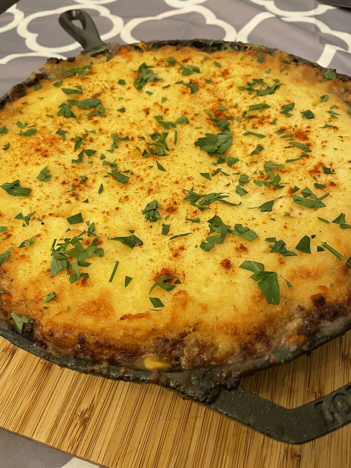 Made Shepard’s Pie In My Brand New Cast Iron Pan