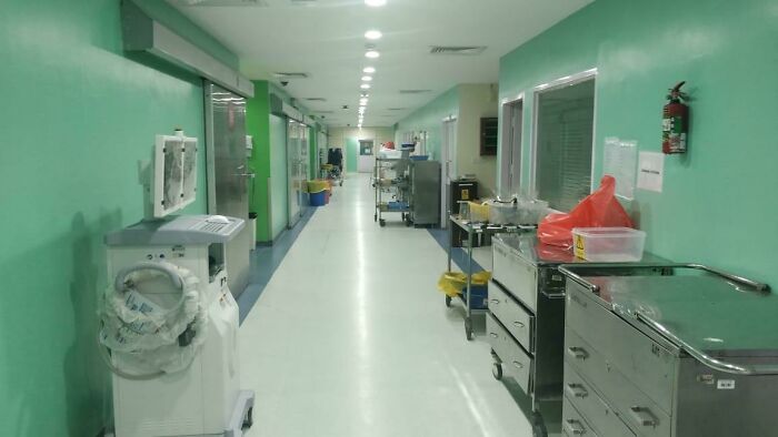 This Corridor Is Always Busy With Nurses, Doctors, Technicians, Porters. One Beautiful Evening, I Found Myself Standing At The End Of Corridor. Such Peace. Covid-19 Days