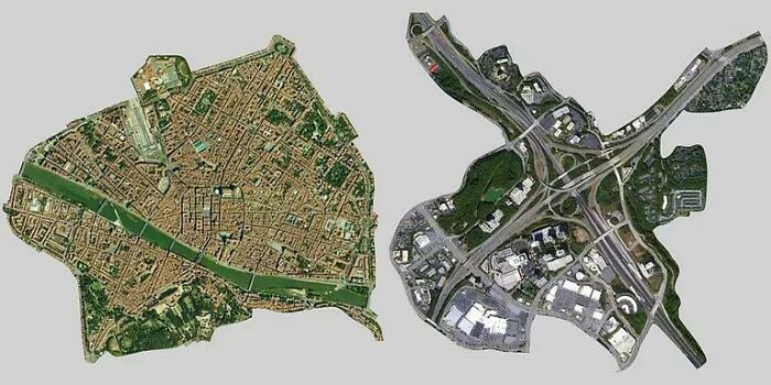Florence (Italy) vs. Interchange In Atlanta (USA) - Same Scale