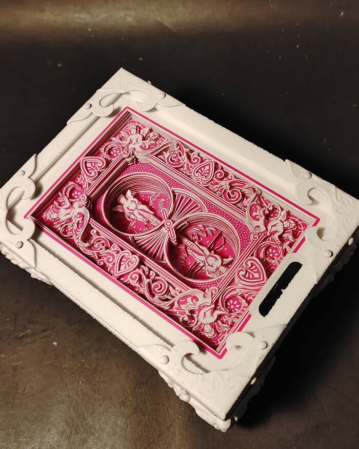 I Handcut Playing Cards Into 3D Art Using An Xacto Knife