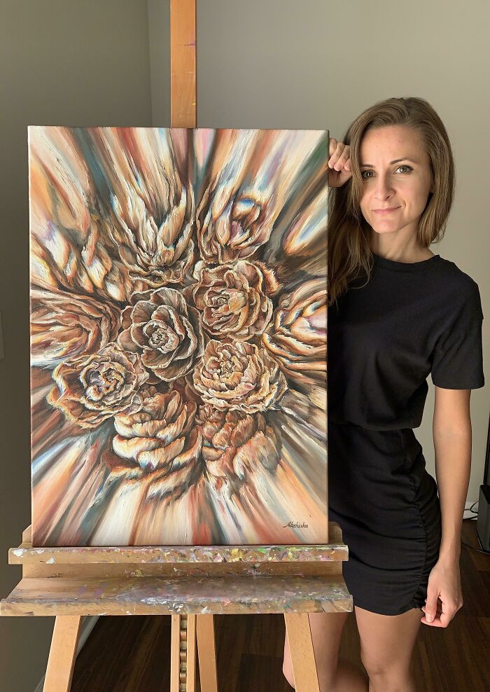 Oil Painting Of Pinecones That I Made Recently