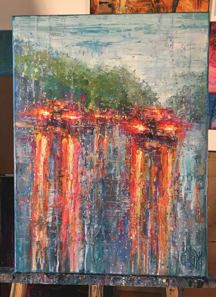 Painting I Did Like Looking Through The Rainy Window Of A Car