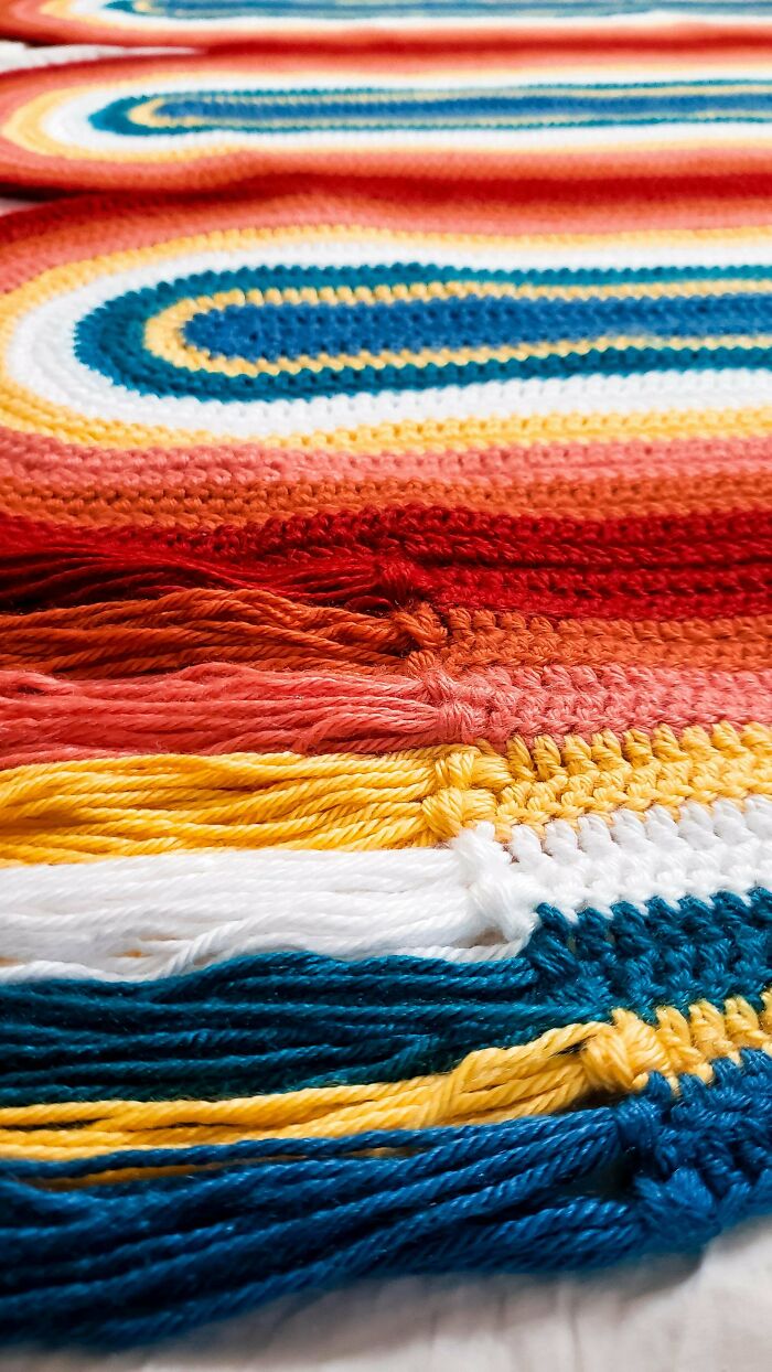 I Crocheted This Groovy Blanket As A Surprise For My Younger Brother, Who's Going Through A Tough Time. I'm So Happy With How It Came Out, It Just Might Be My Favorite Thing I've Ever Made!