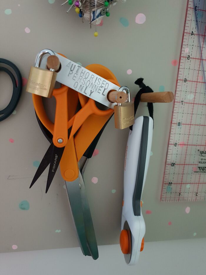 It Became The Family Joke To Watch Me Go Ballistic Over The Fabric Scissors. So Hubby Made This