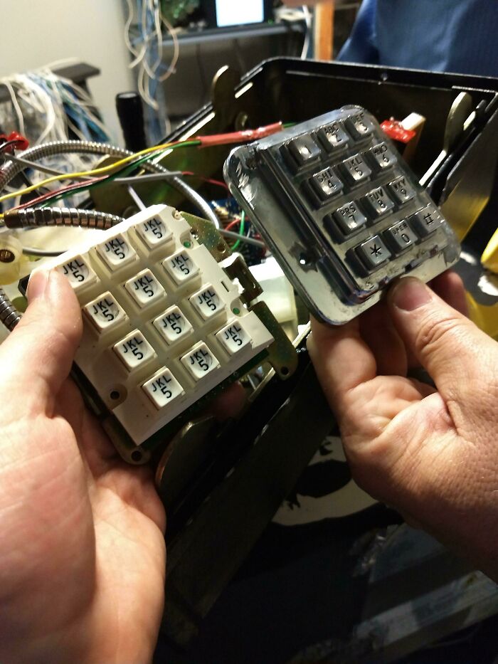 Took Apart A Phone Booth At Work And Guess What's Underneath The Keypad