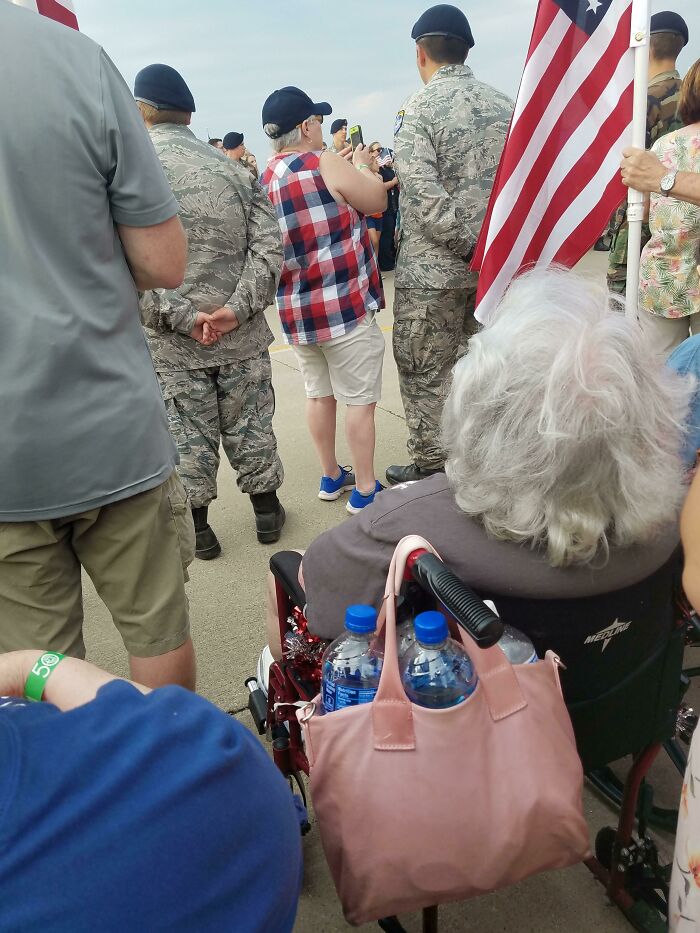 She Stood There The Whole Time In The Way Of 3 Old Ladies In Wheelchairs, And Didn't Move When We Asked